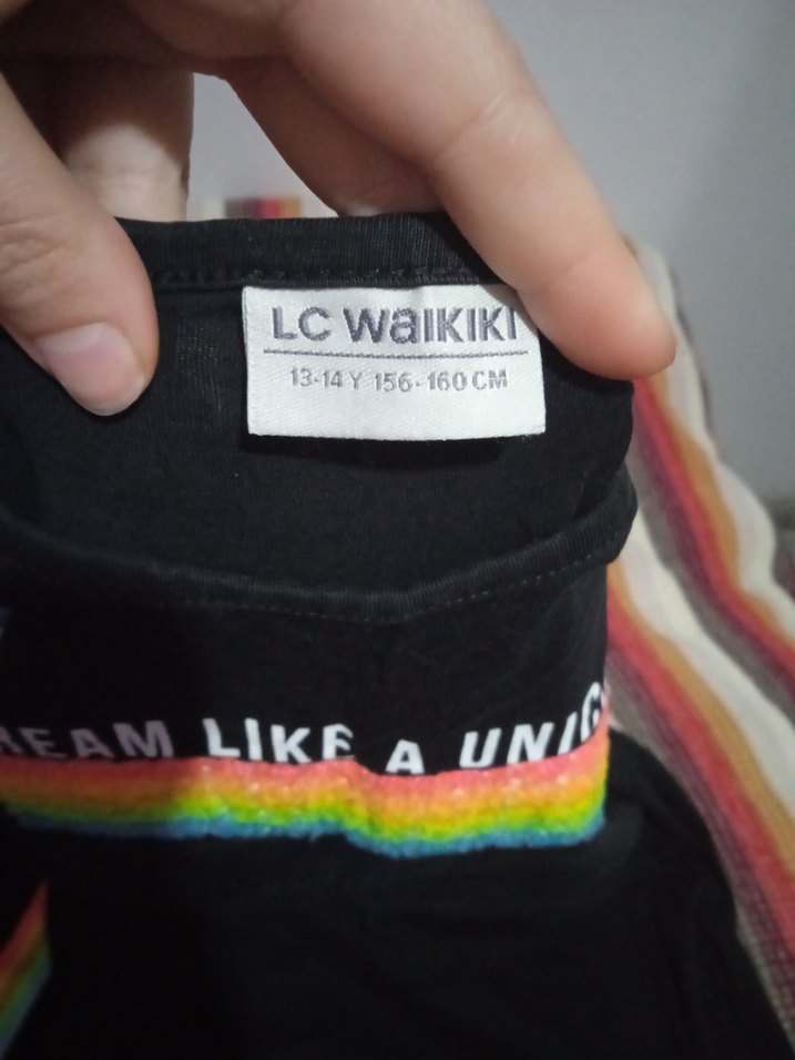 Kız Çocuk Siyah Baskılı Tişört - Görsel 2