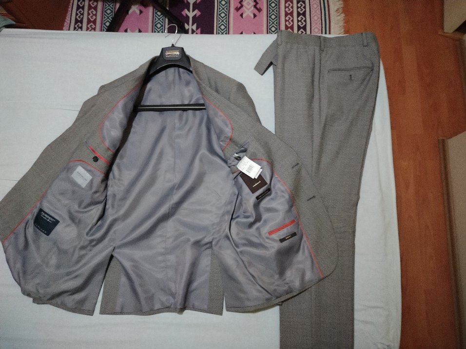 Cacharel yün bej Fit Erkek Takım Elbise - Görsel 3