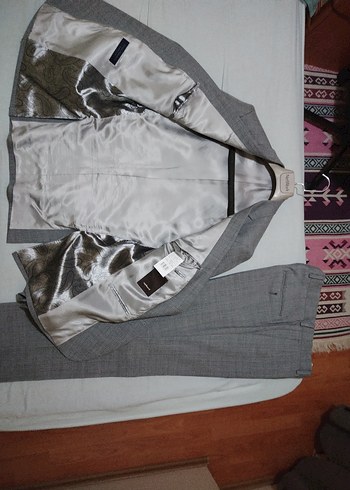 Cacharel yün Gri Düğmeli Erkek Takım Elbise - Görsel 3