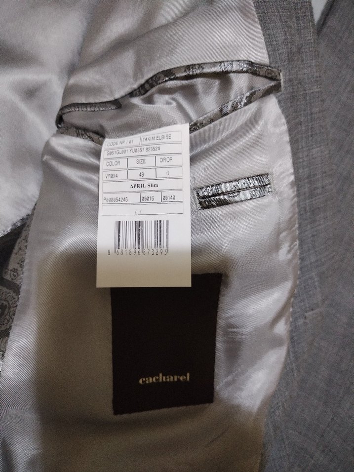 Cacharel yün Gri Düğmeli Erkek Takım Elbise - Görsel 2