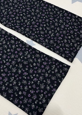 42 Beden Mor Bağlama Desenli Rahat Kesim Kumaş Pantolon