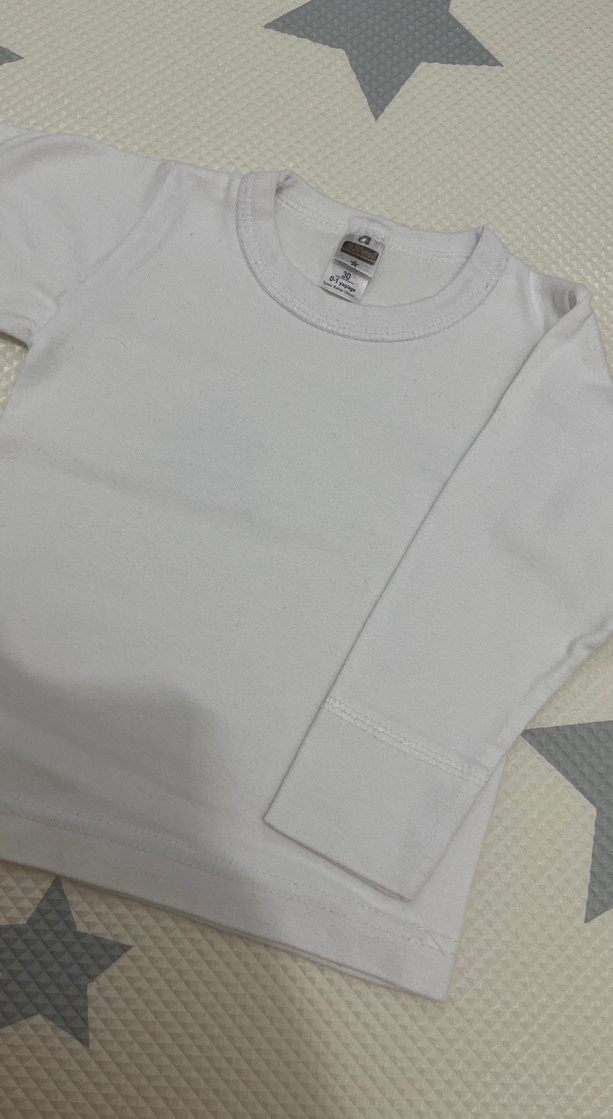 Beyaz Çocuk Uzun Kollu İçlik - Görsel 2