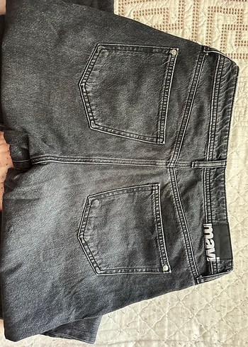 s Beden gri Renk Gri Düğmeli Kadın Denim Pantolon