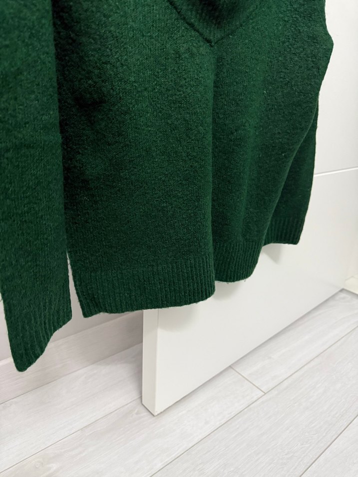 V Yaka Örgü Kadın Hırka - Görsel 5