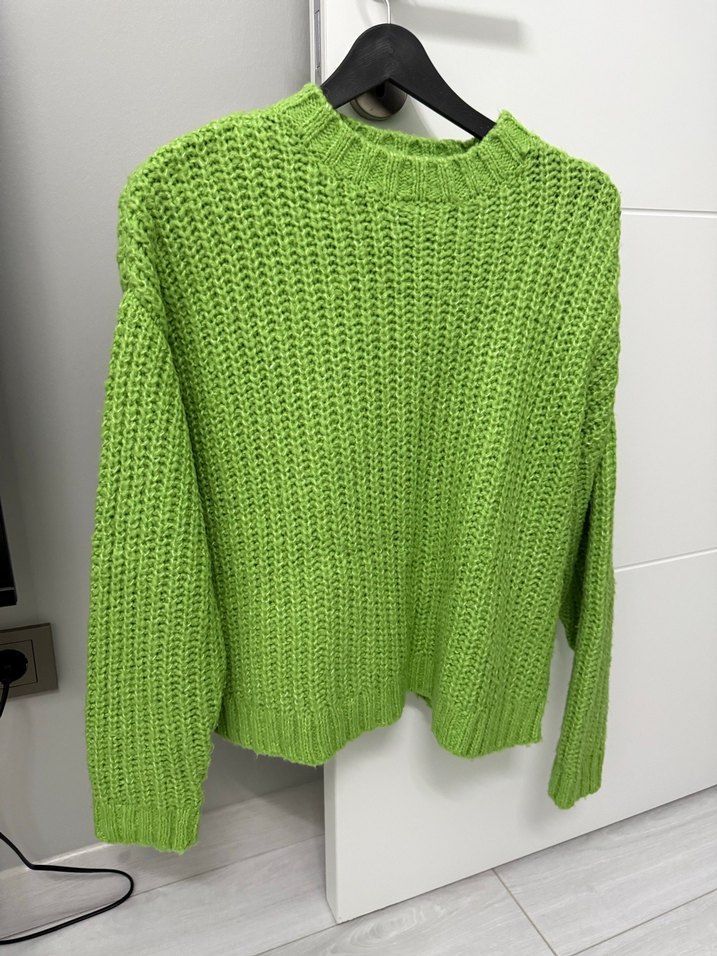 Yeşil Örgü Kadın Kazak - Görsel 2