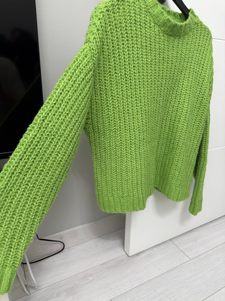 Yeşil Örgü Kadın Kazak - Görsel 4