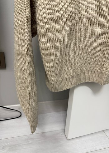 Bej Kadın Triko Kazak, Bisiklet Yaka, Rahat Kesim - Görsel 3