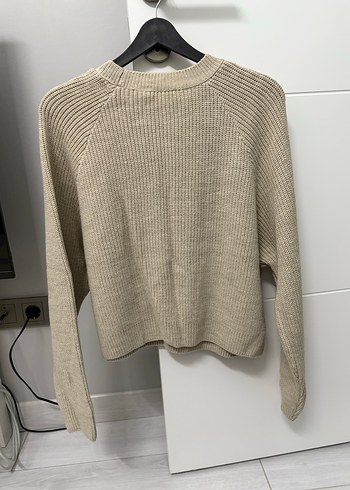 Bej Kadın Triko Kazak, Bisiklet Yaka, Rahat Kesim - Görsel 6