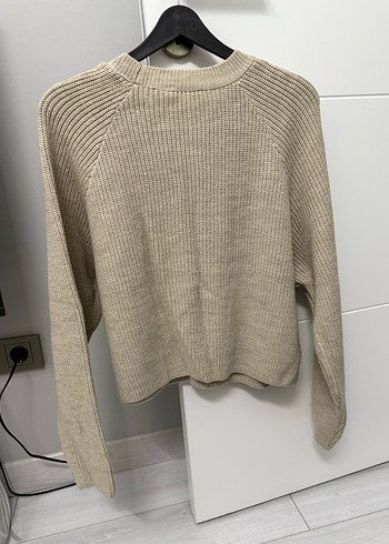 Bej Kadın Triko Kazak, Bisiklet Yaka, Rahat Kesim - Görsel 5