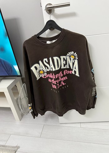 Kadın Kahverengi Baskılı Sweatshirt - Görsel 2