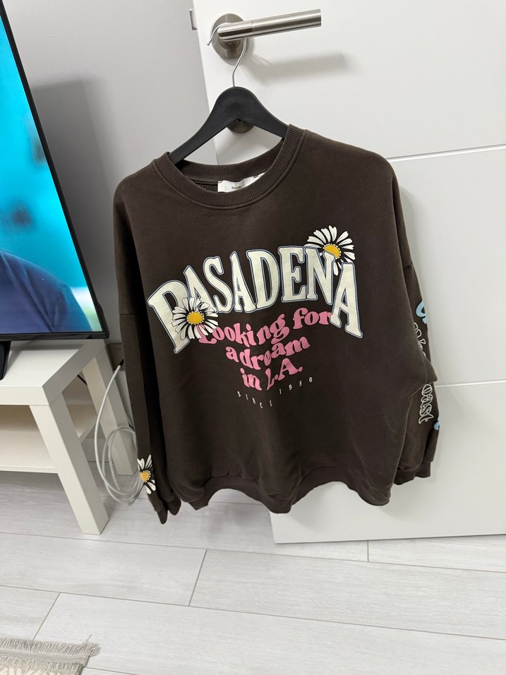 Kadın Kahverengi Baskılı Sweatshirt - Görsel 2