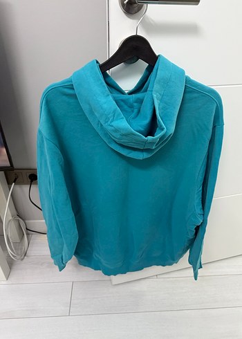 Turkuaz Kadın Kapüşonlu Sweatshirt OYSHO - Görsel 5