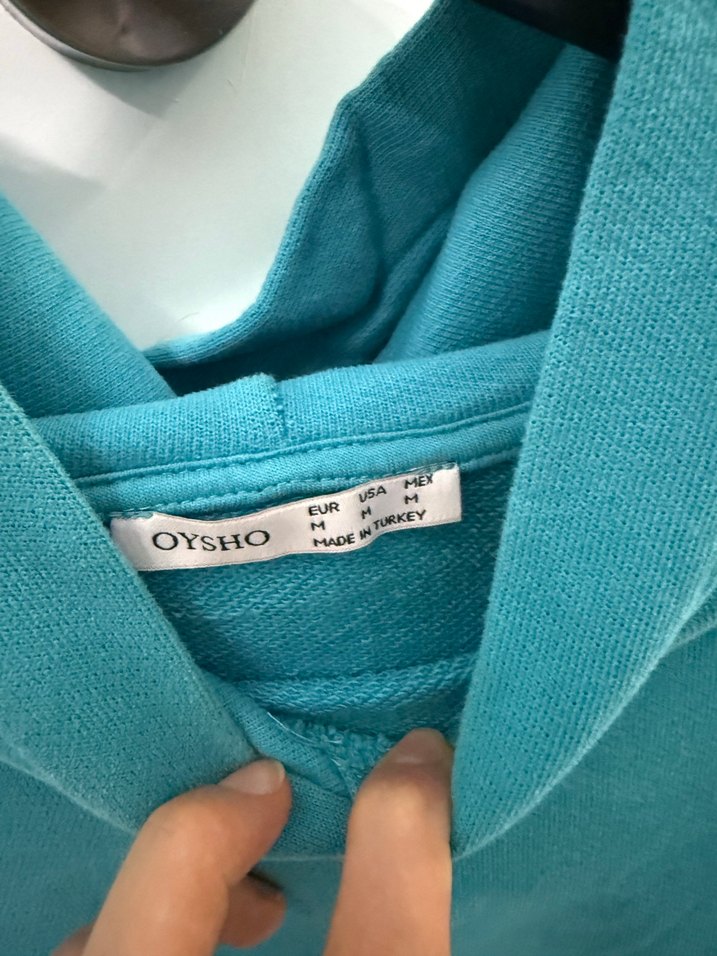 Turkuaz Kadın Kapüşonlu Sweatshirt OYSHO - Görsel 3