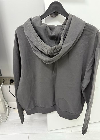 Gri Kapüşonlu Kadın Sweatshirt - Görsel 5