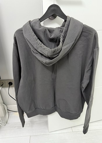 Gri Kapüşonlu Kadın Sweatshirt - Görsel 4