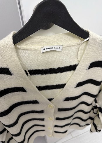 Çizgili Örgü Midi Kadın Hırka - Görsel 3