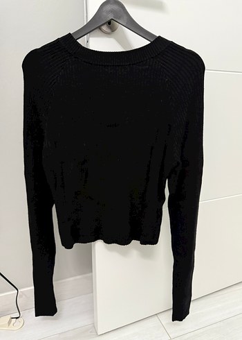 Siyah Triko Uzun Kollu Kadın Kazak - Görsel 5