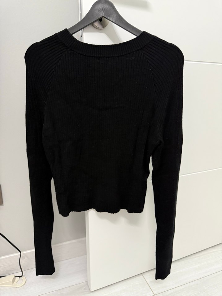 Siyah Triko Uzun Kollu Kadın Kazak - Görsel 5