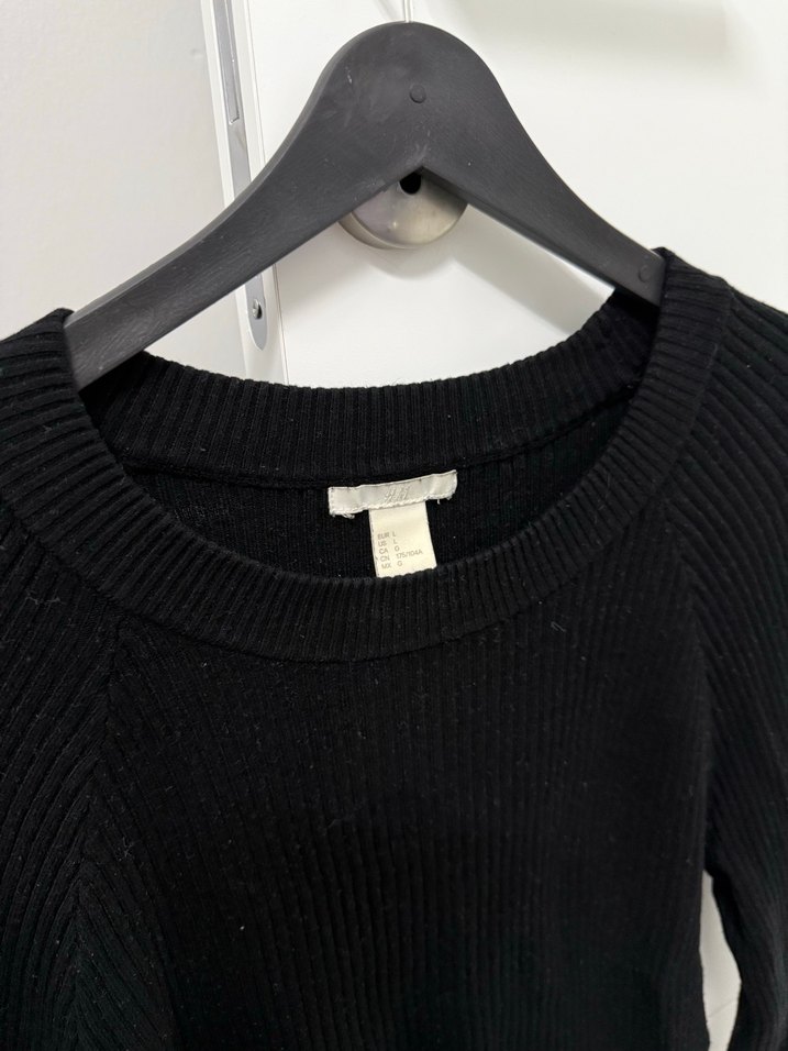 Siyah Triko Uzun Kollu Kadın Kazak - Görsel 2