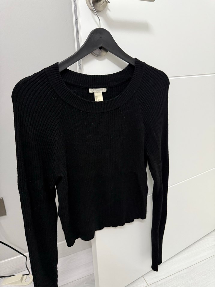 Siyah Triko Uzun Kollu Kadın Kazak - Görsel 3