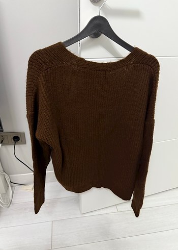 Kahverengi Örgü Kadın Hırka - Görsel 6