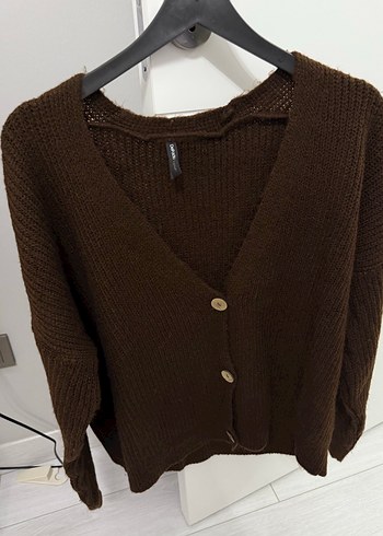 Kahverengi Örgü Kadın Hırka - Görsel 4