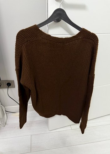 Kahverengi Örgü Kadın Hırka - Görsel 5