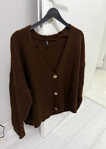 Kahverengi Örgü Kadın Hırka - Görsel 2