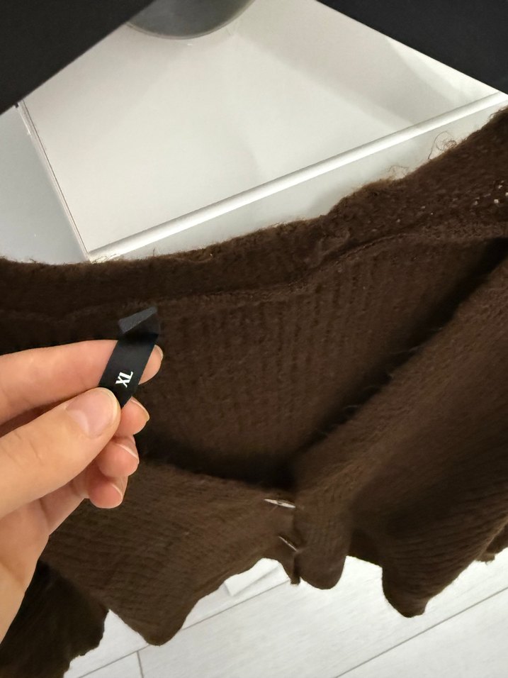 Kahverengi Örgü Kadın Hırka - Görsel 3