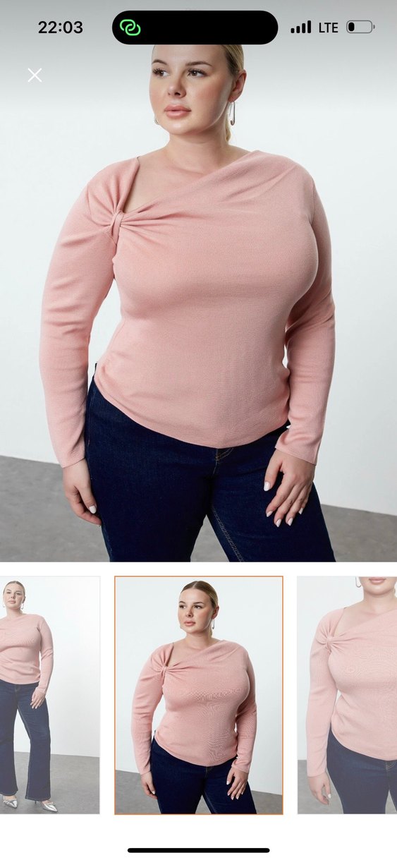 Kadın Bej Keten Uzun Kollu Salaş Triko - Görsel 2