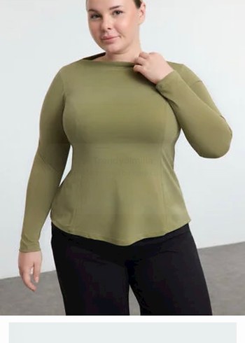 Haki Renk Uzun Kollu bluz - Görsel 2