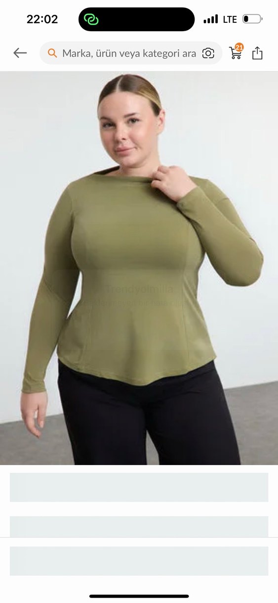 Haki Renk Uzun Kollu bluz - Görsel 2