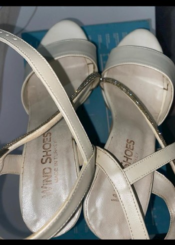 Beyaz Platform Topuklu Kadın Abiye Ayakkabı - Görsel 2