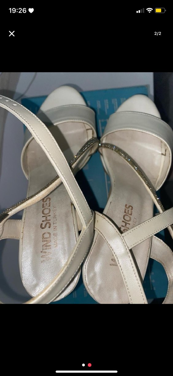 Beyaz Platform Topuklu Kadın Abiye Ayakkabı - Görsel 2