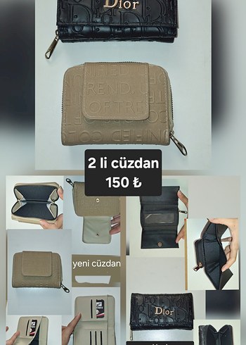 Deri Fermuarlı 2'li Cüzdan Seti