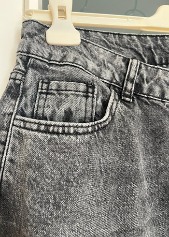 Gri Bol Kesim Denim Kadın Kot