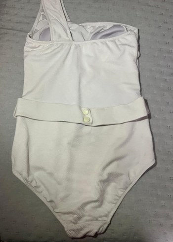 Tek Omuzlu Beyaz Kemerli Kadın Mayo - Görsel 5