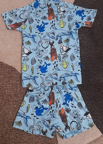 Erkek Çocuk Renkli Desenli Kısa Kollu Mayo Takımı - Görsel 2