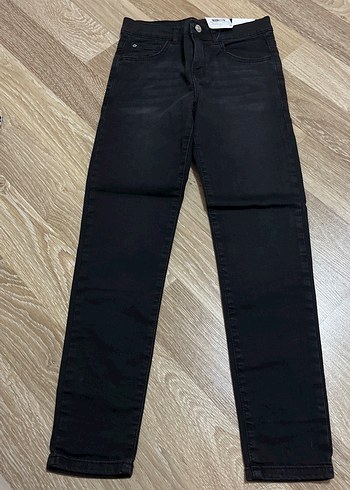 Çocuk Siyah Regular Fit Elastik Kot Pantolon