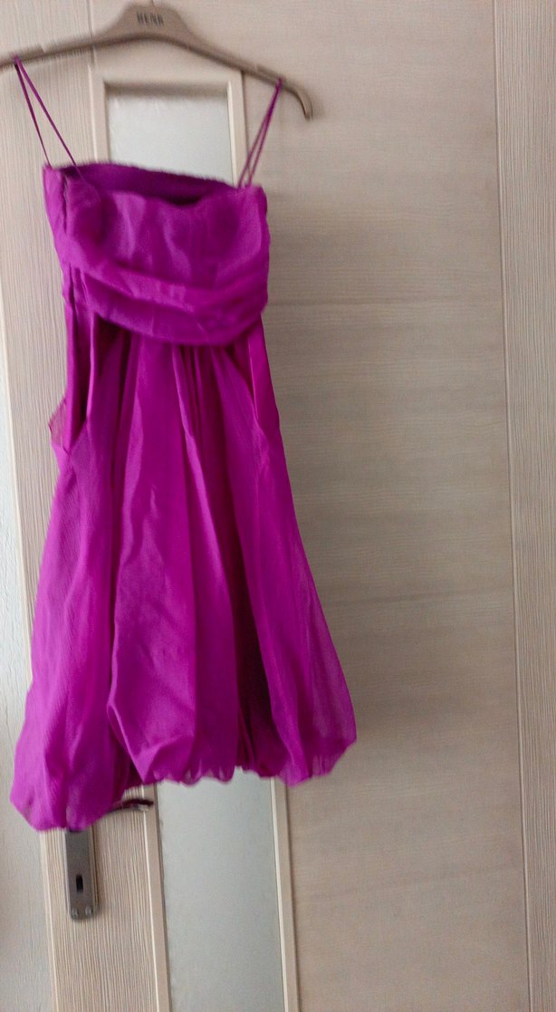 Mor Drapeli Straplez Midi Abiye Elbise - Görsel 4