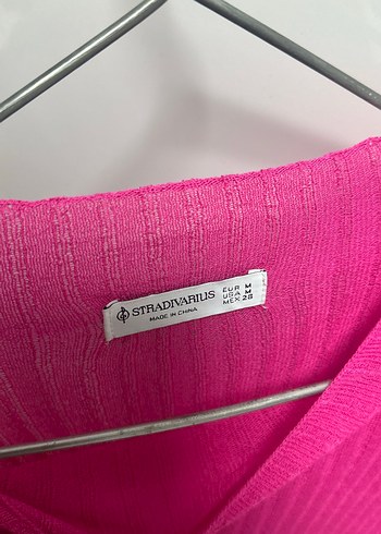 Stradivarius Pembe Fitilli Kadın Triko Kazak