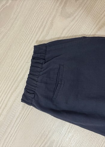 Lacivert erkek Pilili Kumaş Pantolon - Görsel 3