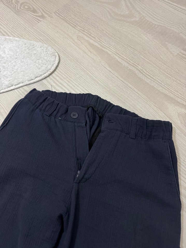 Lacivert erkek Pilili Kumaş Pantolon - Görsel 5