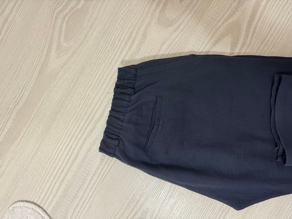 Lacivert erkek Pilili Kumaş Pantolon - Görsel 3