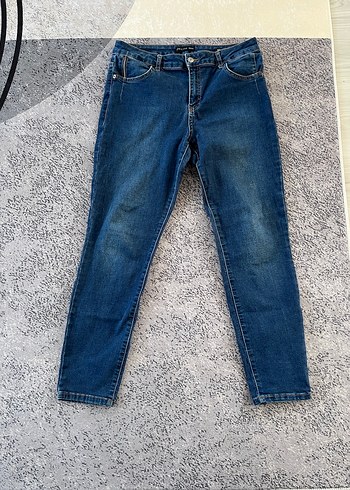 Navy Renk Rahat Kesim Kadın Denim Pantolon