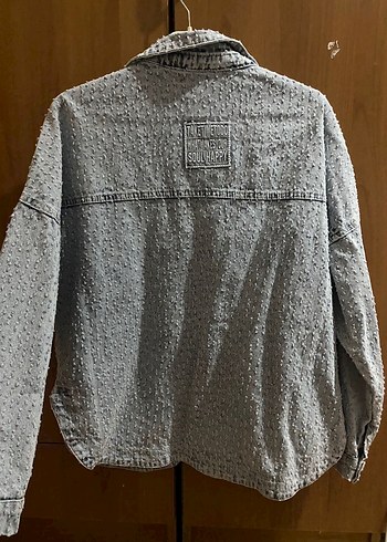 l Beden mavi Renk Kadın Denim Ceket Gömlek