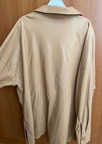 Bej Deri Kadın Gömlek - Görsel 2