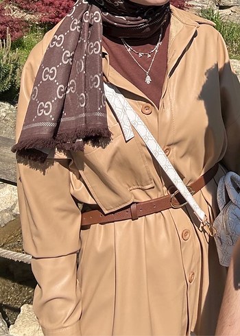 Bej Deri Kadın Gömlek - Görsel 4