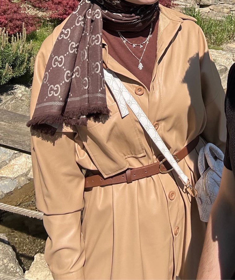 Bej Deri Kadın Gömlek - Görsel 4