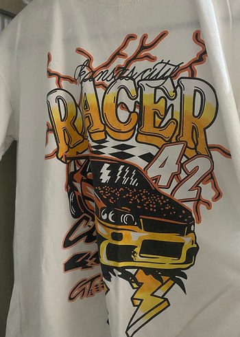 Beyaz Baskılı Tshirt